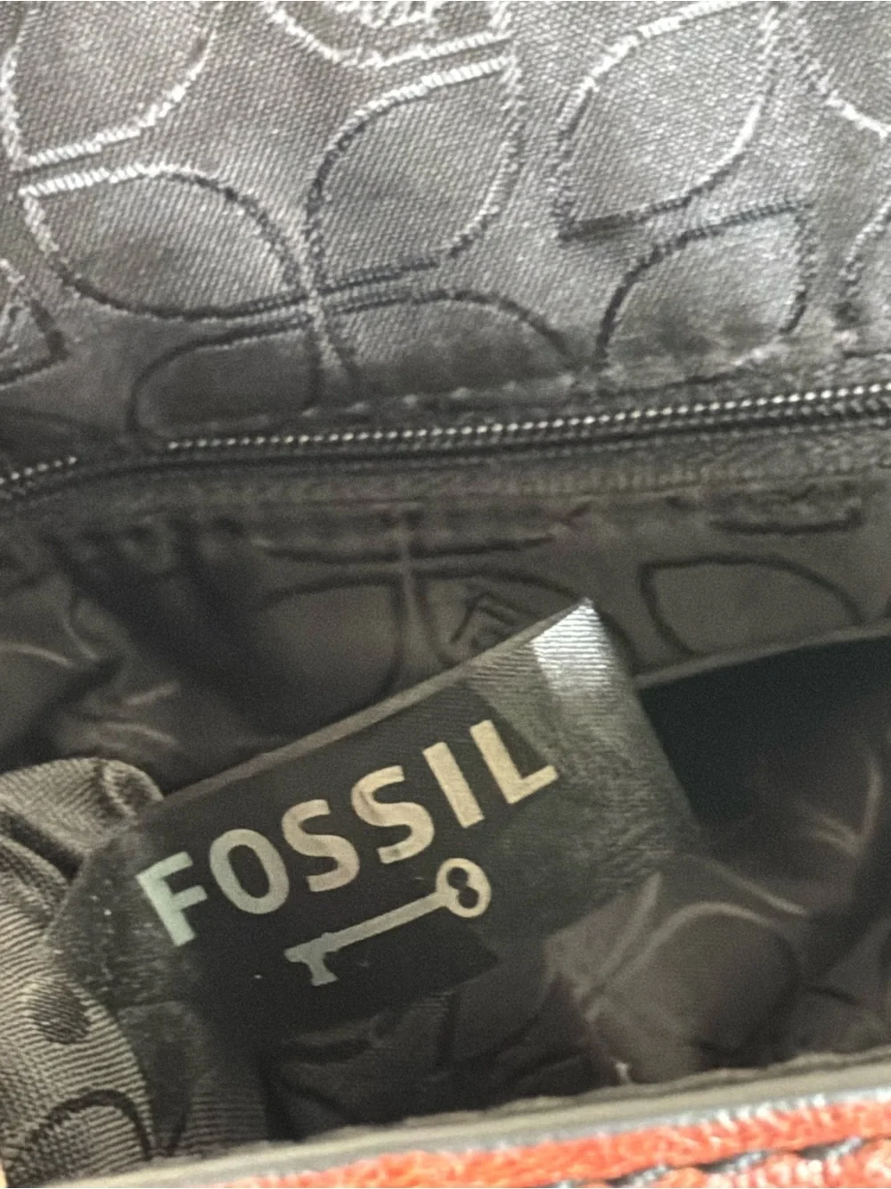 Fossil Brown Leather Messenger Crossbody Bag Vintage Satchel Key Charm